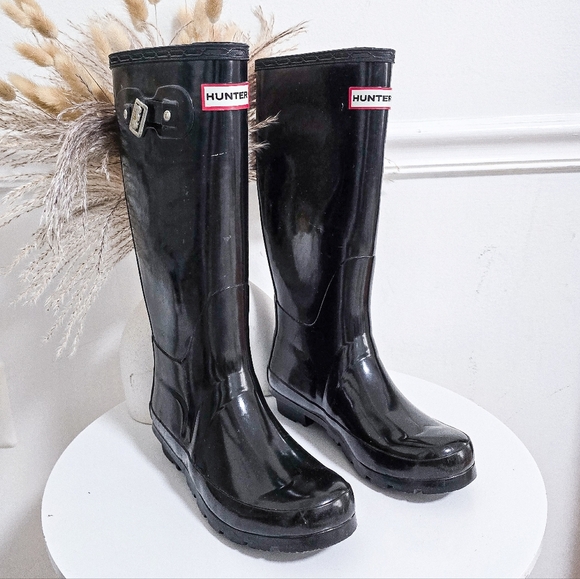 Hunter Shoes - Hunter original tall glossy rain boots size 7